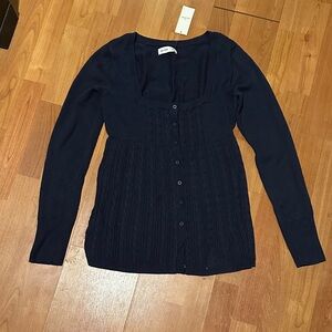 H&M Dark Blue Cardigan Sweater